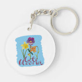 4 Spring and Summer Flowers with Fancy Text キーホルダー (裏面)