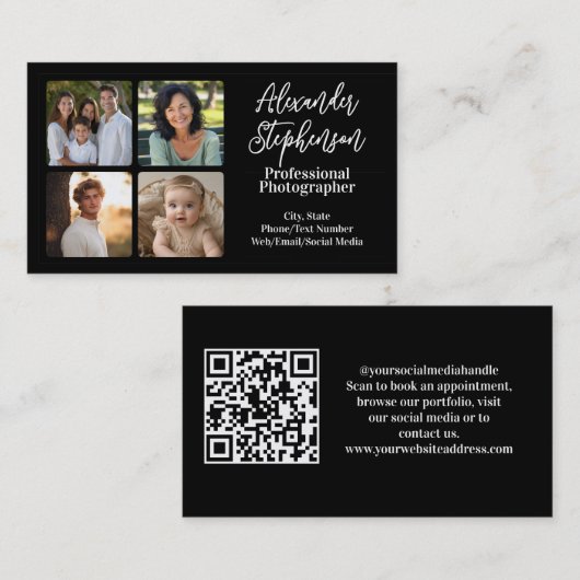 4 Square Photo Instagram Professional Photographer 名刺 (正面/裏面)