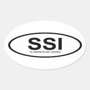 4 St. Simonsの島、ジョージア 楕円形シール