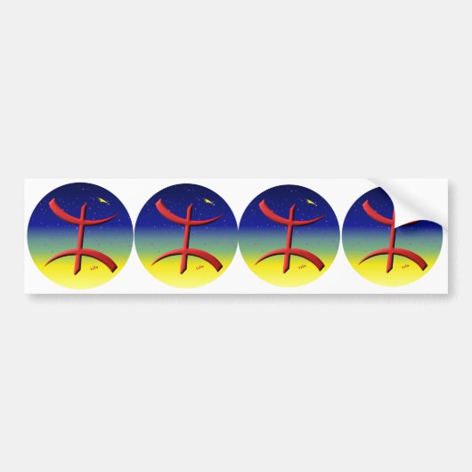 4 stickers carosserie automobile berbere amazigh バンパーステッカー (正面)