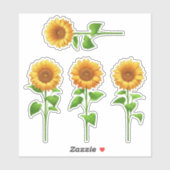 4 Sunflower Stickers (bright) シール (シート)