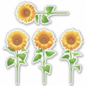 4 Sunflower Stickers (bright) シール (正面)