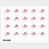 4 th of JULY INDEPENDENCE Day ラウンドシール (シート)
