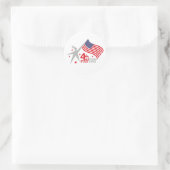 4 th of JULY INDEPENDENCE Day ラウンドシール (バッグ)
