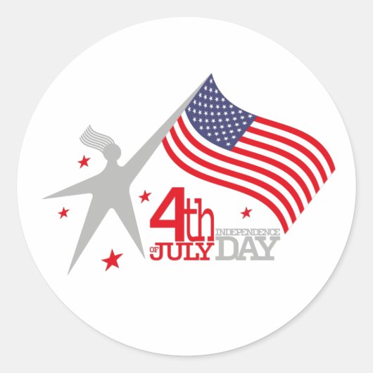 4 th of JULY INDEPENDENCE Day ラウンドシール (正面)