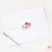 4 th of JULY INDEPENDENCE Day ラウンドシール (封筒)