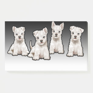 4 Westy Pupsワイドブラックフェードポストイットノートブロック ポストイット