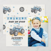 4 Wheeler Birthday Photo Invitation / Quad Bike 招待状 (正面/裏面)