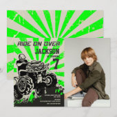 4 Wheeler Birthday Photo Invitation / Quad Bike 招待状 (正面/裏面)