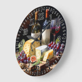 #4  Wine and Cheese  ラージ壁時計 (傾斜)