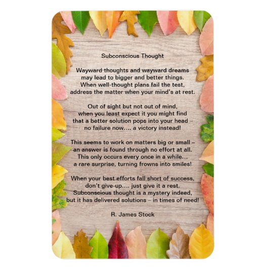 4"x6"のフレックス上の"潜在意識"の詩。 magnet マグネット (縦)