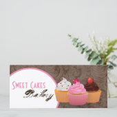 4"x9"ギフト券カップケーキベーカリースイートトレア (スタンド正面)
