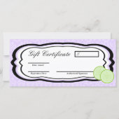 4"x9"ギフト証明書紫ダマスクスパマッサージ (裏面)
