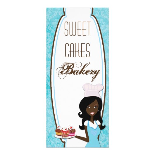 4"x9"価格リストAfrican American Baker Cup Cakes ラックカード (正面)