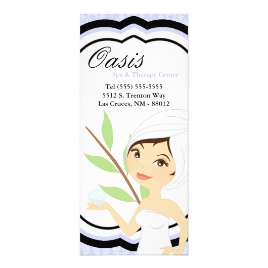 4"x9"価格表ブルーダマスクスパマッサージ ラックカード (正面)