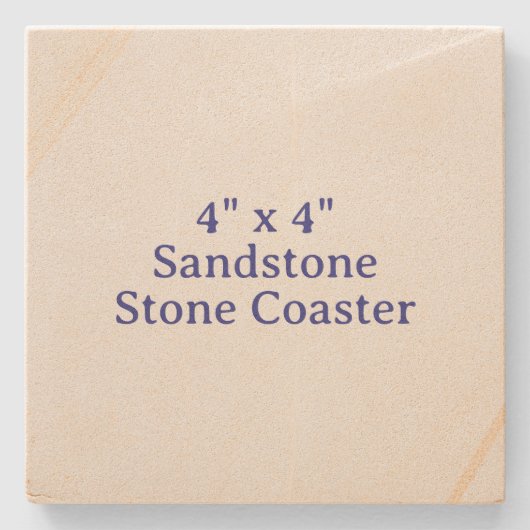 4" x 4" サンドストーントーン コースター (正面)