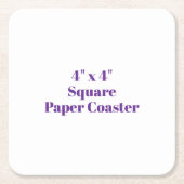 4" x 4" スクエア スクエアペーパーコースター (正面)