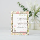 4 x 5フラットサンキューカード春ピンク/緑フローラ サンキューカード (スタンド正面)