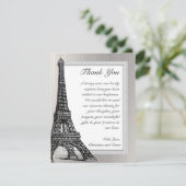 4 x 5平らなサンキューカードの黒のエッフェル塔 サンキューカード (スタンド正面)