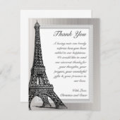4 x 5平らなサンキューカードの黒のエッフェル塔 サンキューカード (正面/裏面)