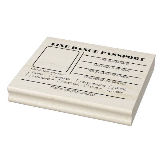 4" x 5" LINE DANCE PASSPORT IDスタンプ ラバースタンプ (スタンプ)