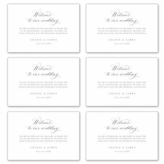 4 x 6ウェルカムギフトボックスラベルホテルバッグシール シール (正面)