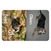 4" x 6" Clean/Dirty Beagle Photo Dishwasher Magnet マグネット (横)