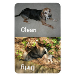 4" x 6" Clean/Dirty Beagle Photo Dishwasher Magnet マグネット