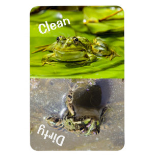 4" x 6" Clean/Dirty Frogフォト食洗機マグネット マグネット