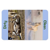 4" x 6" Clean/Dirty Horse Photo Dishwasher マグネット (横)