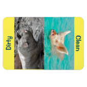 4" x 6" Clean/Dirty Pig Photo Dishwasher Magnet マグネット (横)