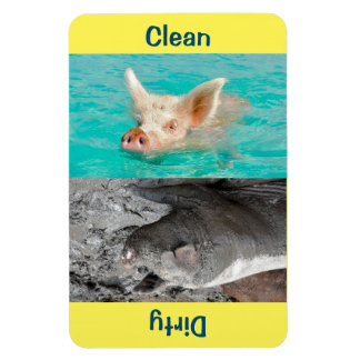 4" x 6" Clean/Dirty Pig Photo Dishwasher Magnet マグネット