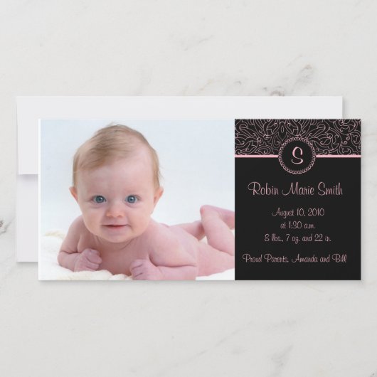 4 x 8ピンクエレガント 案内状 (正面)