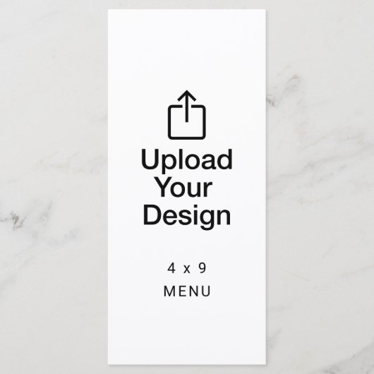 4" x 9"の印刷されたメニュー メニュー (正面)