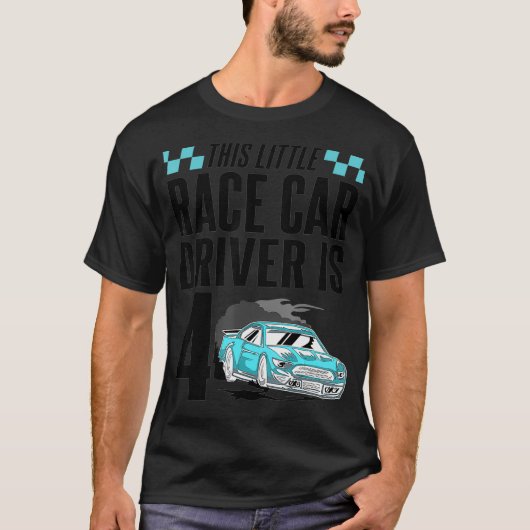 4 Year Old 4th Birthday Gift Boys Funny Kids Race  Tシャツ (正面)