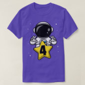4 Year Old Birthday Boy Astronaut 4th Bday Party Tシャツ (デザイン正面)