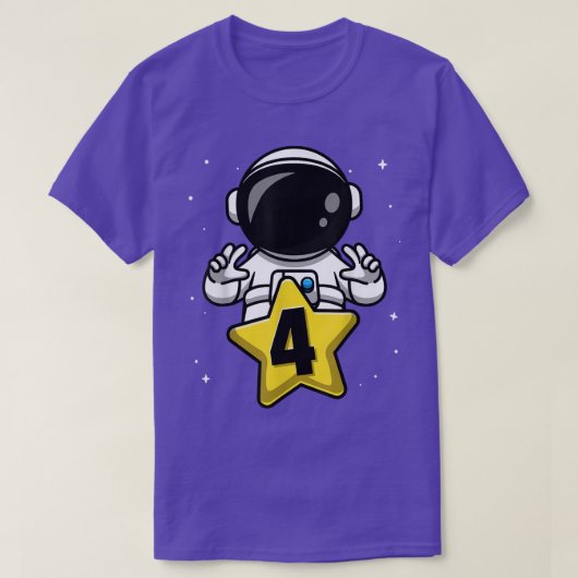 4 Year Old Birthday Boy Astronaut  4th Bday Party  Tシャツ (デザイン正面)
