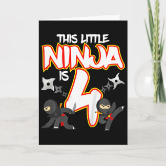 4 Year Old Ninja Birthday Party Martial Arts Karat カード