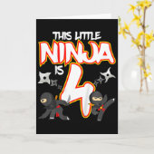 4 Year Old Ninja Birthday Party Martial Arts Karat カード (黄色い花)