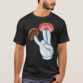 4 Years Old Funny Pug and Donut Retro Vintage 4th  Tシャツ