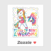 4 Years Old Unicorn Flossing 4th Birthday Girl Uni シール (シート)