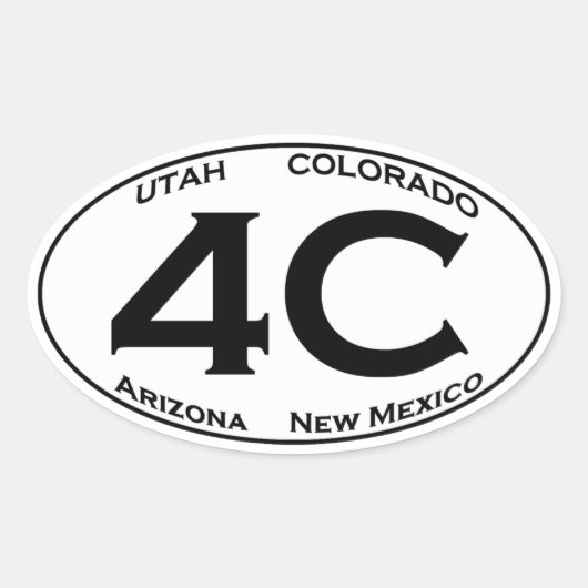 4C - Four Corners USAオーバルロゴ 楕円形シール (正面)