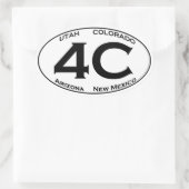4C - Four Corners USAオーバルロゴ 楕円形シール (バッグ)