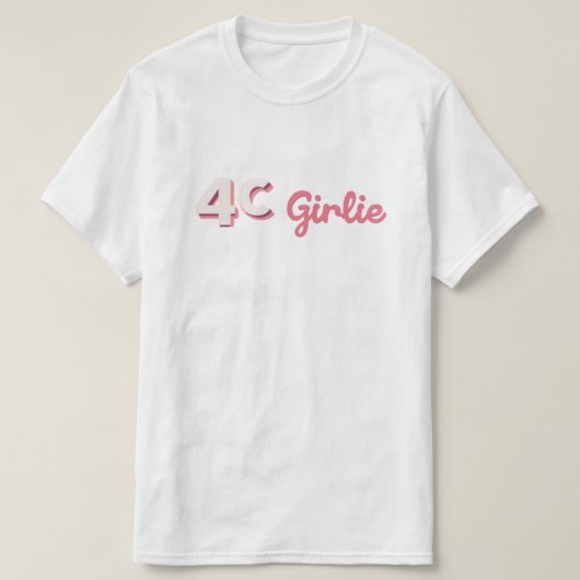 "4c Girlie" Black Hair Texture Graphic Tee Tシャツ (デザイン正面)