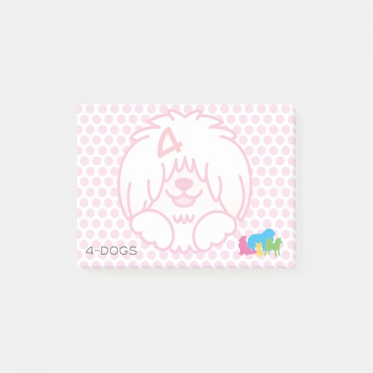 4dogs アイコンとロゴ ポストイット (正面)