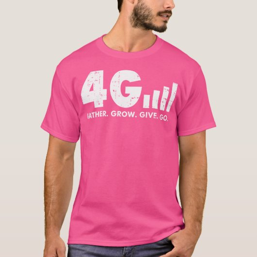 4Gギャザー成長与え神イエス信仰引用文クリス Tシャツ (正面)