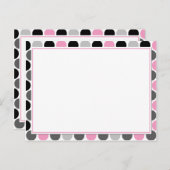#4Modernピンクグレーの黒丸レシピカード ポストカード (正面/裏面)