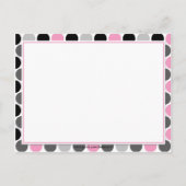 #4Modernピンクグレーの黒丸レシピカード ポストカード (裏面)