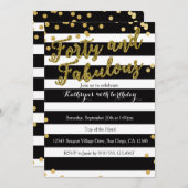 4oアンドファビュラスアダルト誕生日招待状 招待状 (正面/裏面)