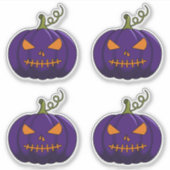 4PCカボチャのステッカー – Halloween Jack-o'-Lantern シール (正面)